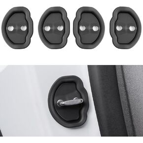 Upgraded 4PCS Silent Shock Pads Silicone Door Lock Protector, Car Door Lock Latches Cover for Tesla Model 3 and Y 2017-2024 Accessories