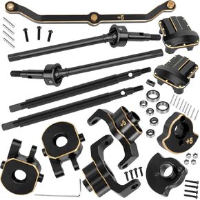 RC Brass Axle widening (+5mm Wider on Each Side) Upgrades Part for 1/18 TRX4M,Front & Rear 5mm Wider on Each Side w/Front & Rear Axle Covers, RC Brass Axle widening