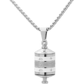 Urn Necklace for Ashes Stainless Steel Prayer Wheel Pendant Memorial Cremation Locket Keepsake Necklace in Kuwait