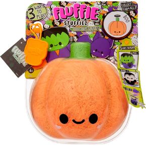 Fluffie Stuffiez Halloween Pumpkin Small Collectible Feature Plush, Surprise Reveal Unboxing with Huggable ASMR Fidget DIY Fur Pulling, Ultra Soft Fluff