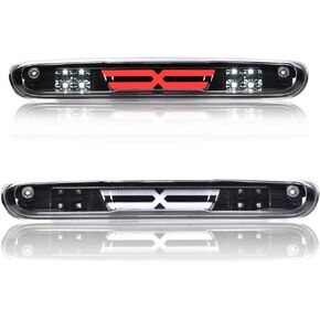 PIT66 LED 3rd Brake Light, Compatible with 07-14 Chevy Silverado/07-14 GMC Sierra/Compatible with 09-10 H-ummer H3T LED Third Brake Light Cargo Black Housing Clear Lens
