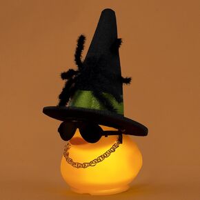 wonuu Scary Spider Rubber Duck with Light for Halloween Decoration Car Ornament Home Decor Mini Ducky All Saints Day Cosplay Ducks with Sunglasses Necklace, Assemble Needed, Black Red Hat