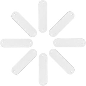 GORGECRAFT 100Pcs Handmade Leather Labels Faux Leather Blank Tags with Holes for Jeans Shoes Bags Garment Embellishment DIY Crafts Knitting Hats Clothing Sewing Accessories, White