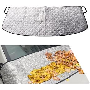 1 PC Car Windshield Wiper Snow Cover, 66.9" x 17.7" Dustproof and Frost-proof Protector for All Season, Elastic Band + Adsorption Installation Foldable Wiper Cover, Universal for Cars (Silver)