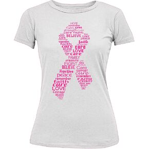 Promotion & Beyond Breast Cancer Awareness Pink Ribbon T-Shirt for Women Breast Cancer Shirts