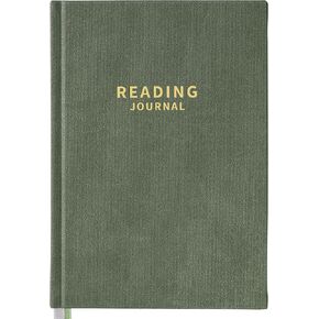Reading Journal - Book Journal for Book Lovers & Readers, 8.5" x 5.8", leather hardcover, ribbon bookmarks, back pocket, Premium Paper - Review and Track Your Reading. Green