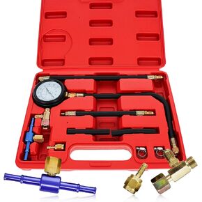 ABN Fuel Injection Pressure Test Kit – Comprehensive Universal Set with Improved Flex Hoses, Fittings, and Instructions