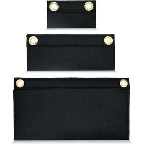 Felt Purse Organizer Inserts for Pochette,3 Pcs Wallet Insert for Chain Strap,Black Envelope Bag Insert Organizer Flip Wallet Insert Liner DIY Bag Conversion Insert for Women Clutch Crossbody
