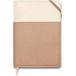 DesignWorks Ink Vegan Leather Journal with Wrap-Around Pocket and 192 Lined Pages, 6" x 8.5", Pink + Chili
