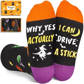 HAPPYPOP Halloween Gifts for Kids Boys Girls - Halloween Socks for Teens Adults, Witchy Gifts
