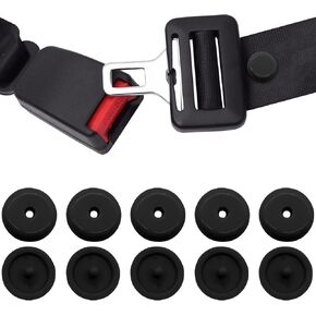 5 Pairs Black Snap-on Seat Belt Button Stop, Universal Seatbelt Stopper Kit Plastic Seat Belt Button Buckle Clip Stop