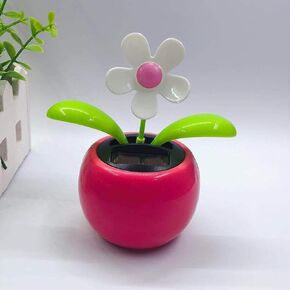 Rose Red Solar Dancing Flower for Car Decor Funny Gifts for Friends Solar Power Kits Car Dashboard Decorations - Funny Solar Powered Dancing Flower Pot Flower Swinging Toy Decoration