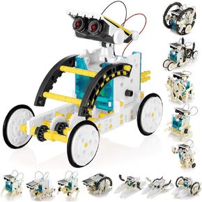 Kidwill 13-in-1 Educational Solar Robot Kit for Kids, STEM Educational Science Toy Solar Power Building Kit Puzzle DIY Assembly Solar Robotic Set for Kids, Teens and Science Lovers, Powered by the Sun