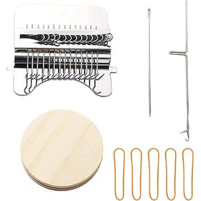 Allazone Small Darning Weaving Loom Darning Loom, 12 Hooks Type Weave Tool Small Weaving Loom Machine for DIY Handicraft Home Sewing Care, Artful Patterns, Repair Clothes