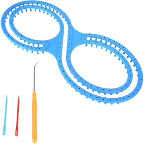 01 02 015 Loom Kit, Knitting Loom Set 8 Shape Plastic Blue Complete Tools Widely Used Durable Sturdy for Scarf Craft for Blanket Craft for Socks Craft