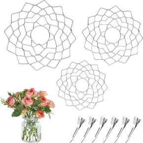 Flower Wire Holder Flower Arrangement Holder Wire Flower Frog Tool 3 Pcs,Stainless Steel Flower Lid Arranger for Vase Floral Stems Bouquets Plant Fixation