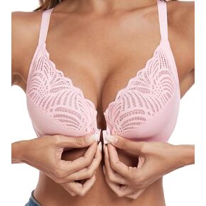 HACI Women's Front Closure Bra Underwire Unpadded T-Back Plus Size Lacy Full Coverage Racerback T-Shirt Unlined in Kuwait