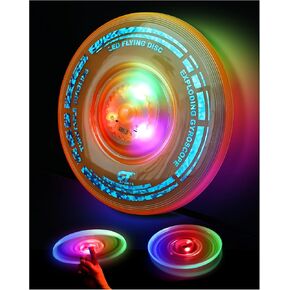 3 in 1 LED Flying Disc+Spinning Tops+Fingertip Juggling-Multifunctional Flying Disc for Kids & Adults All Ages-for Outdoors & Families Party Camping(Blue)