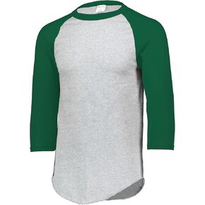 Augusta Sportswear Baseball Jersey 2.0, Athletic Heather/Dark Green, 3XL