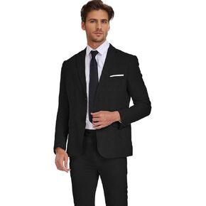 Men's 2 Piece Linen Suits Slim Fit Casual Summer Beach Wedding Dress Tux Prom Lightweight Blazer Jacket and Pants