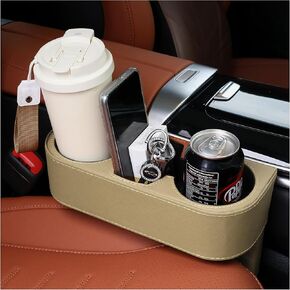 Extra Cup Holder for Car,Leather Car Seat Gap Filler with Cup Holder,Multifunctional Car Cup Holder Car Seat Cup Holder Car Organizers and Storage Drink Holder for Car Truck SUV (Black)