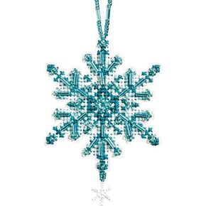 Mill Hill Aqua Crystal Beaded Counted Cross Stitch Ornament Kit 2012 Snow Crystals MH162301