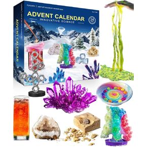 Science Advent Calendar 2024 for Kids, Christmas Gifts for Boys Girls Age 4-12, Science Kits with 24 Cool Experiments, Christmas Countdown Calendar, STEM Projects for Kids