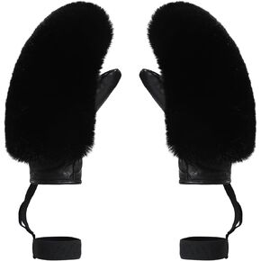 GSOU SNOW Women Ski Gloves Snowboard Gloves Faux Fur Palm Sheepskin Warm for Winter