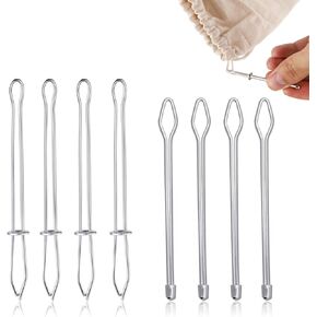8 Pcs Rope Threader, DIY Rope Threader Clip Waist Band Threader Metal Drawstring Belt Threader Sewing Tool Set for Hoodie Sweatpant Coats Pants Elastic Replacement