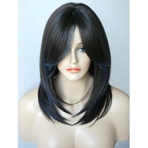 Wigs for white women blonde bob wig medium length wigs for women Sandy blonde with dark roots Synthetic wig for white Women (Sandy bob)