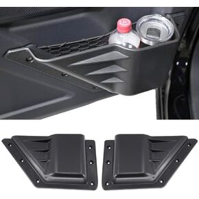 IAG I-Line Front Door Storage Pockets for Ford Bronco 2021+ (Not Sport) 2/4 Door Side Door Organizer, Cup Holder (1 Front Pair, ABS)
