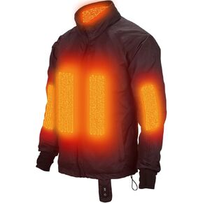 MIDIAN Heated Jacket Liner for Mens Winter 12V Motorcycle Protective Gear With 6 Heat Zones for Cold Weather Riding