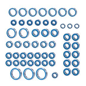 55Pcs TRX6 Metal Ball Bearings Kit, Rubber Sealed Wheel Bearings Set for 1/10 RC Crawler G63 6x6 Truck Upgrades