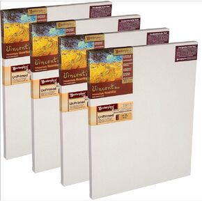 MASTERPIECE Z2VR-1218 Vincent Pro 7/8" Deep Raw Unprimed Heavy Weight #12 Cotton 11.5 oz Stretched Canvas 12" x 18" Natural 2 Pack
