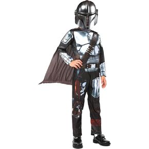 Mandalorian Costume for Kids Halloween Cosplay Jumpsuit with Mask Cloak