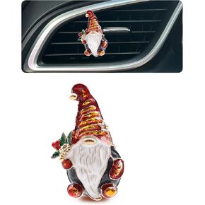 Christmas Santa Air Vent Clips Car Air Freshener Vent Clips,1pc Bling Christmas Elves Car Decorations Red Car Accessories Refillable Outlet Clips Car Diffuser,Alloy Luxury Car Charm