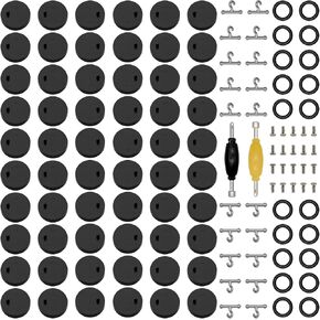 112Pcs 3.75 Inch VINTAGE Gi Jeo Action Figure Replacement Accessories, Figure Repair Part Set with Clear Square Figure Display Stand Base+T-Hooks+O-Rings+Screws+Spanners