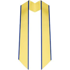 72" Long Graduation Honor Stole Angled End With Trim Unisex Adult