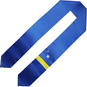 Curaçao Flag Graduation Sash/Stole/Scarf 180X13CM Double Sided for Study Aboard International Students Graduation Decoration Item Gift