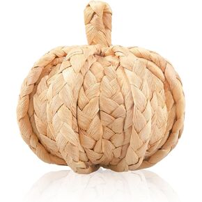 Fall Straw Pumpkin Decoration Artificial Rattan Handmade Artwork Simulation Pumpkin for Halloween Autumn Thanksgiving Day Home Dining Table Coffee Table Decoration Party Decoration Gift