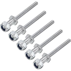 MECCANIXITY Pack of 5 Landing Gear Steel Axle 5/32 Inch Dia 2 Inch Length M6 Wheel Drive Shaft with Nuts for RC Airplane