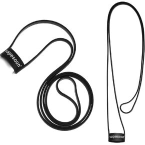 Shappy 2 Pieces Anti-Loss Pendant Silicone Anti-Slip Necklace Lanyard Pendant Holder Silicone Bands Lanyard Pen Pendant Holder for 19-25 mm Pen Home Office Outdoor Activity, Black