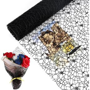 FOIMAS Flower Bouquet Wrapping Paper Roll,19.6" x 5 yrs Mesh Bouquet Wrapping Paper for Presents Flower Packaging Hand Decor,White