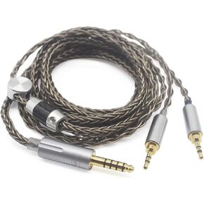 Youkamoo 4.4mm Cable Compatible for Hifiman HE4XX, HE-400i Headphones 8 Core Braided Silver Plated Replacement Audio Upgrade Cable (4.4mm to Dual 3.5mm Male Version)