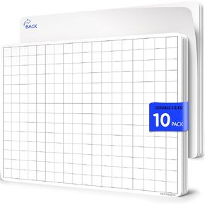 SCRIBBLEDO Large Grid Dry Erase Sheets 11"x14" Math Practice Small White Board Sheets Math Manipulatives Quad Graph Whiteboard Sheets Math Supplies Homeschool Teacher Students Classroom Pack of 10