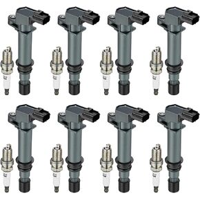 Set of 8 Ignition Coil Pack UF270 and Iridium Spark Plugs 4503 Compatible with Dodge Dakota Durango Ram 1500 Jeep Commander Grand Cherokee Chrysler Aspen Mitsubishi Raider 3.7L 4.7L V6 V8