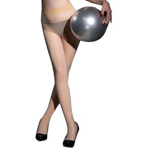 HTRUIYA Women's Oil Shiny Pantyhose Sheer Tights Seamless Glossy Silky Pantyhose High Waist 6D Sheer Tights