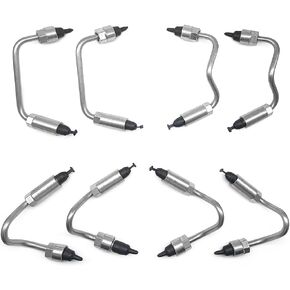 MADAT 97371997 Fuel Line Set Fit for GMC 6.6L Duramax LMM 2006-2010 Stainless Steel Fuel Injection Injector Lines Set 8PCS Replace 97371994 97371995 97371996
