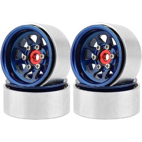 1.0 Beadlock Wheel -3.78mm Offset Wheel Rims for 1/18 1/24 RC Crawler Car Axial AX24 SCX24 FMS FCX24 TRX4M Upgrades (Black)