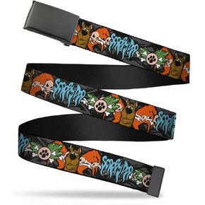 Buckle-Down 4075 Accessorie's Web Belt-Scooby Doo Face/Paw & Crossbones Gray/Black/Orange/Blue